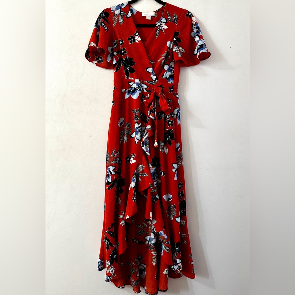 Monteau Los Angeles Women’s Red Floral Dress